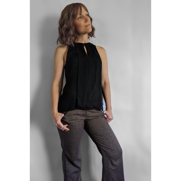 iZ Byer California: flared leg, mid-rise pants, sz 7. Brown twill work pants - Picture 13 of 15